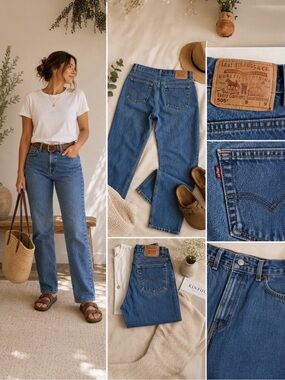 Levi’s 505 Low Rise Straight Leg Jeans 16 Medium Wash USA Made Vintage Denim